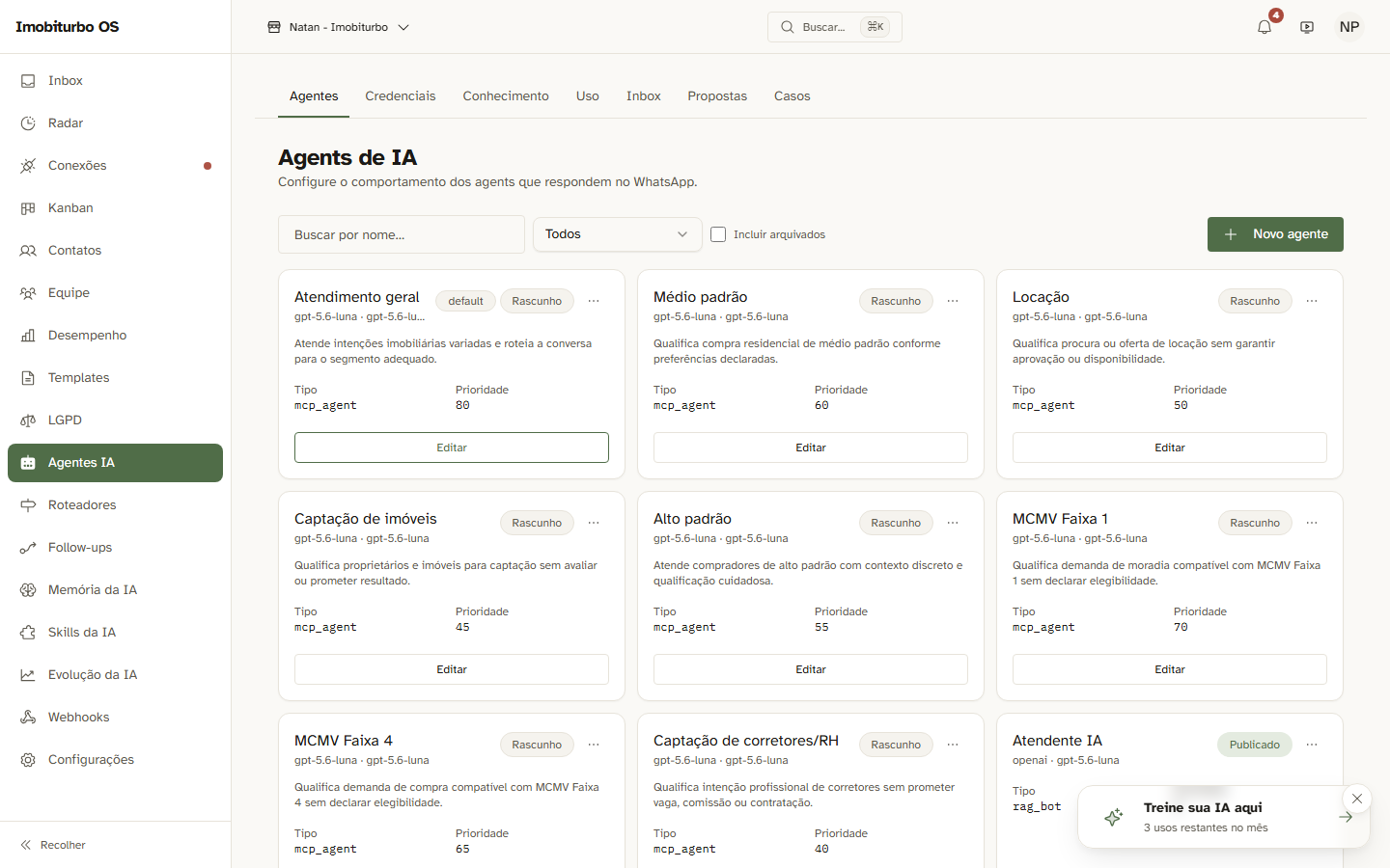 Configuração de Agente de IA