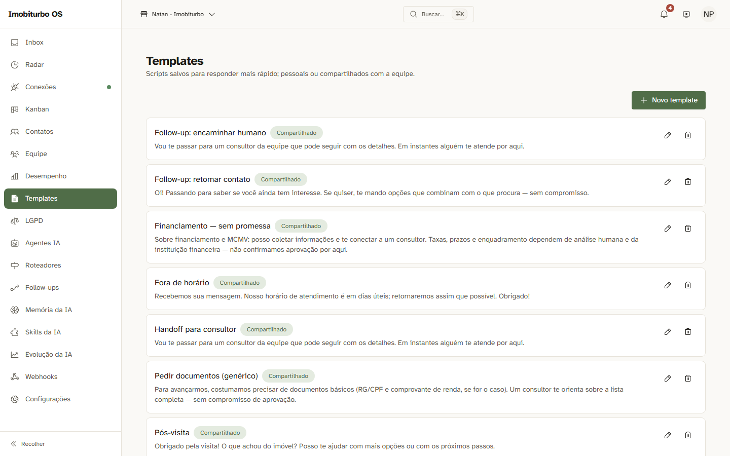 Biblioteca de Templates